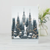 ニューヨークホリデーエレガンス – カスタマイズ可能なクリスマス シーズンカード (スタンド正面)