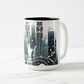 ニューヨークホリデーエレガンス – カスタマイズ可能なクリスマス ツートーンマグカップ (正面右)