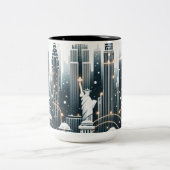 ニューヨークホリデーエレガンス – カスタマイズ可能なクリスマス ツートーンマグカップ (中央)