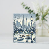 ニューヨークホリデーエレガンス – カスタマイズ可能なクリスマス ポストカード (スタンド正面)