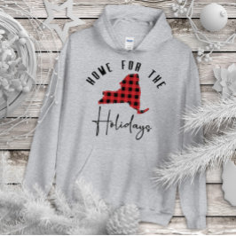 ニューヨークホリデーバッファロープリッドホーム州フード付きスウェットシャツ パーカ