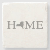 ニューヨークホーム州マップ型文字ワードアート ストーンコースター (正面)