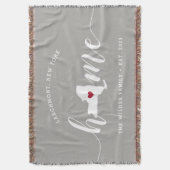 ニューヨークホーム州 パーソナライズされた スローブランケット (正面縦)