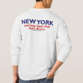 ニューヨークボストンの野球の競合私は2チームを支えます Tシャツ (裏面)