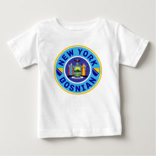 ニューヨークボスニアアメリカン ベビーTシャツ