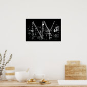 ニューヨークポスターシティスケープNew York Nightプリント ポスター (キッチン)