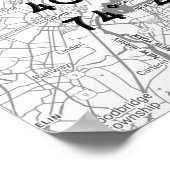 ニューヨークマップ白黒&グレイパーソナライズされた ポスター (角)