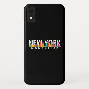 ニューヨークマンハッタンスカイラインと手のひら iPhone XRケース