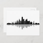 ニューヨークマンハッテンUSAシティスカイラインシルエット ポストカード (正面/裏面)