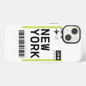 ニューヨークミニ搭乗券 iPhoneケース (裏面横)