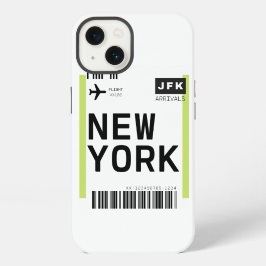 ニューヨークミニ搭乗券 iPhoneケース (裏面)