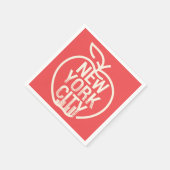 ニューヨークモダンシティビッグアップルレッド スタンダードカクテルナプキン (角)