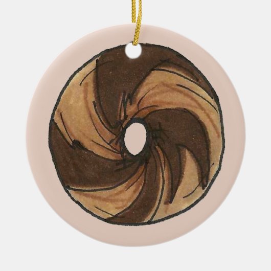 ニューヨークユダヤ人デリマーブルリーベーゲルブレックファースト セラミックオーナメント (正面)