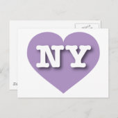 ニューヨークラベンダーハート- I love NY ポストカード (正面/裏面)