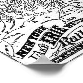 ニューヨークレイクエリーとウェスタン鉄道の地図1884 ポスター (角)