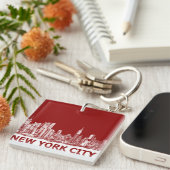 ニューヨークレッドマルーン キーホルダー (正面右)