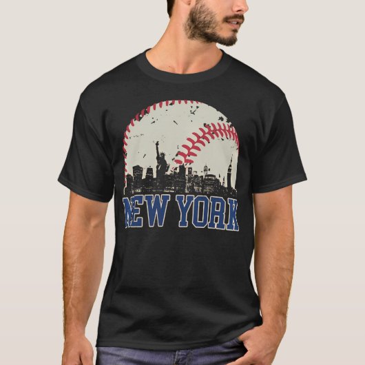 ニューヨークレトロ野球選手が試合当日に出迎えた Tシャツ (正面)