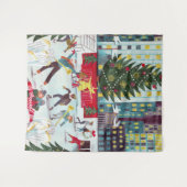 ニューヨークロックフェラーセンタークリスマススケートで滑る タペストリー (正面(横))