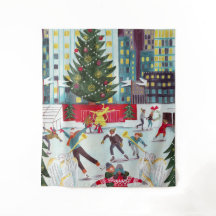 ニューヨークロックフェラーセンタークリスマススケートで滑る