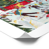 ニューヨークロックフェラーセンタークリスマススケートで滑る ポスター (角)