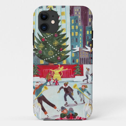 ニューヨークロックフェラーセンタークリスマススケートで滑る Case-Mate iPhoneケース (裏面)