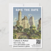 ニューヨークヴィンテージウェディングトラベルQRコード セーブザデート (正面)