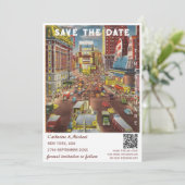 ニューヨークヴィンテージウェディングトラベルQRコード セーブザデート (スタンド正面)