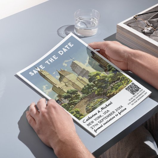 ニューヨークヴィンテージウェディングトラベルQRコード セーブザデート
