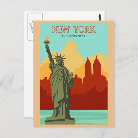 ニューヨークヴィンテージスタイル旅行はがき ポストカード (正面/裏面)