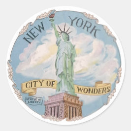 ニューヨークヴィンテージリバティ疑問に思シティ像 ラウンドシール