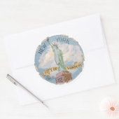 ニューヨークヴィンテージリバティ疑問に思シティ像 ラウンドシール (封筒)