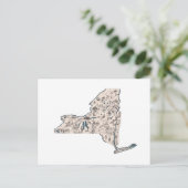 ニューヨークヴィンテージ写真マップアンティーク州グラフ ポストカード (スタンド正面)