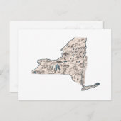 ニューヨークヴィンテージ写真マップアンティーク州グラフ ポストカード (正面/裏面)