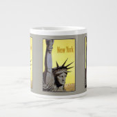 ニューヨークヴィンテージ旅行ポスターマグカップ ジャンボコーヒーマグカップ (正面)