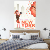 ニューヨーク中央公園ヴィンテージ旅行ポスター キャンバスプリント (インサイチュ (寝室))
