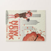 ニューヨーク中央公園ヴィンテージ旅行ポスター ジグソーパズル (横)