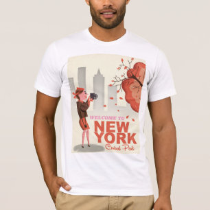 ニューヨーク中央公園ヴィンテージ旅行ポスター Tシャツ