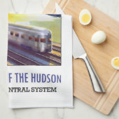 ニューヨーク中央列車ヴィンテージイメージタオル キッチンタオル (四つ折り)