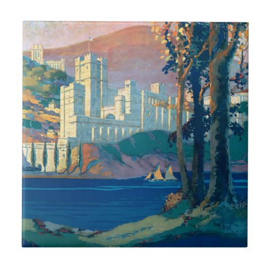 ニューヨーク中央線のヴィンテージ旅行ポスター タイル (正面)