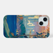 ニューヨーク中央線のヴィンテージ旅行ポスター iPhone 15ケース (裏面横)