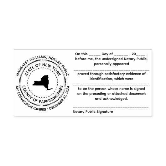 ニューヨーク公証書受領証スタンプ セルフインキングスタンプ (デザイン)