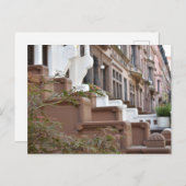 ニューヨーク写真NYCブラウンストーンズアッパーウェスト ポストカード (正面/裏面)