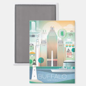 ニューヨーク冷蔵庫磁石，バッファロー マグネット (正面/裏面)