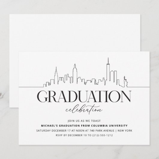 ニューヨーク卒業 招待状 (正面/裏面)