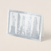 ニューヨーク土産グリーティングカードカスタムシルバー 箔カード (正面)