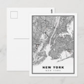 ニューヨーク地図 ポストカード (正面/裏面)
