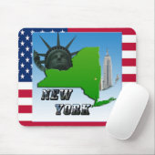 ニューヨーク地図、自由の女神、モニュメント マウスパッド (マウス)
