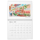 ニューヨーク場面水彩画 カレンダー (2月 2027)