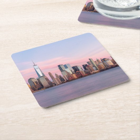 ニューヨーク夕べスカイライン スクエアペーパーコースター (アングル)