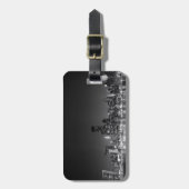 ニューヨーク夜スカイライン ラゲッジタグ (正面縦)